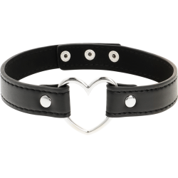 collier cuir vegan femme accessoire coeur