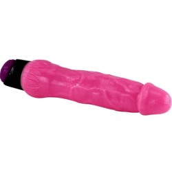 vibrateur réaliste sexe coloré rose 24 cm