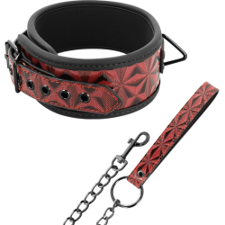 collier en cuir végan premium édition rouge avec doublure en néoprène