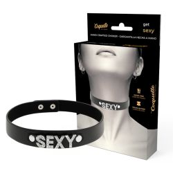 ras de cou sexy en cuir végan
