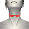 collier cuir vegan rouge femme accessoire fétiche