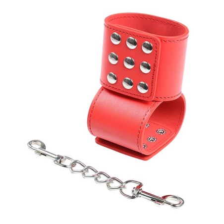 menottes rouges avec fermeture à pression