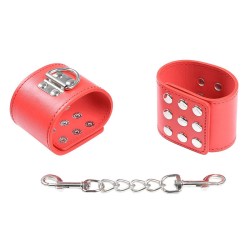menottes rouges avec fermeture à pression