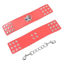 menottes rouges avec fermeture à pression