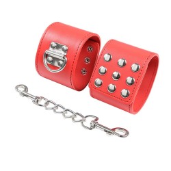menottes rouges avec fermeture à pression