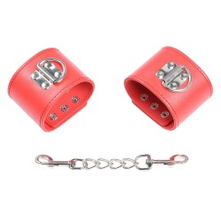 menottes rouges avec fermeture à pression