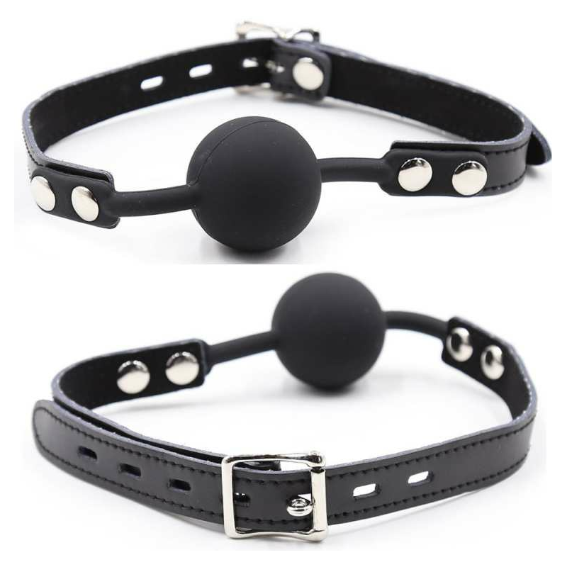 bâillon balle en silicone avec ceinture en cuir (cadenas inclus) bâillon balle en silicone avec ceinture en cuir (cadenas inclus)