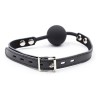 bâillon balle en silicone avec ceinture en cuir (cadenas inclus)