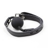 bâillon balle en silicone avec ceinture en cuir (cadenas inclus)