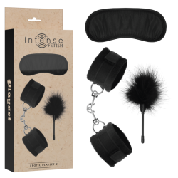fetish playset érotique 2 avec menottes, masque aveugle et tickler