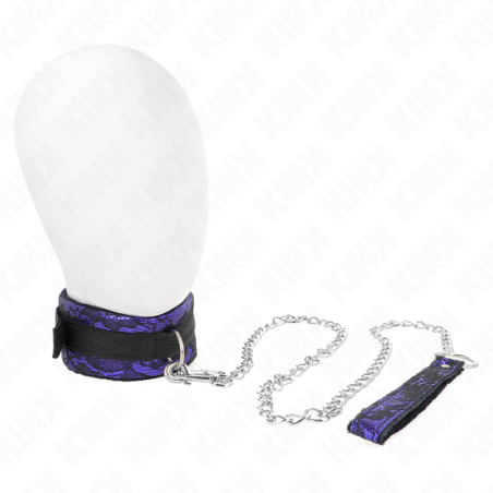 collier court en dentelle de velours avec ceinture 105 cm avec garniture en nylon 44 x 5,5 cm