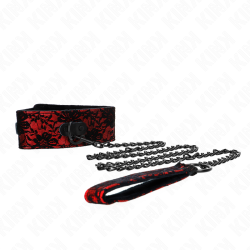 collier dentelle avec ceinture avec ceinture en cuir vrai 105 cm - 44 x 5,5 cm