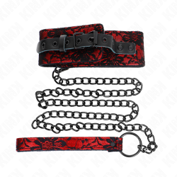 collier dentelle avec ceinture avec ceinture en cuir vrai 105 cm - 44 x 5,5 cm
