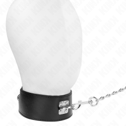 collier avec ceinture 65 cm avec large bracelet noir ajustable 33,5-41 cm x 5 cm
