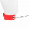 collier avec ceinture 65 cm avec large bracelet rouge ajustable 33,5-41 cm x 5 cm