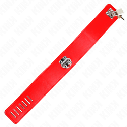 collier avec ceinture 65 cm avec large bracelet rouge ajustable 33,5-41 cm x 5 cm