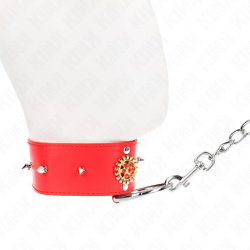 collier diamants rouges avec ceinture 65 cm ajdustable 35-51 cm x 7 cm