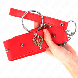 collier diamants rouges avec ceinture 65 cm ajdustable 35-51 cm x 7 cm