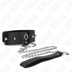 collier 65 cm avec bracelet avec diamants bleu ajustable 36-43 cm x 5 cm
