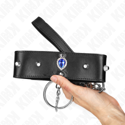 collier 65 cm avec bracelet avec diamants bleu ajustable 36-43 cm x 5 cm