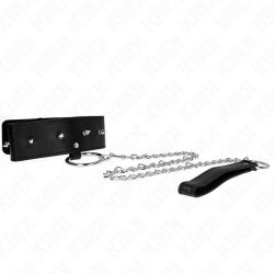 collier 65 cm avec laisse avec clous argentés modèle 2 réglable 36-43 cm x 5 cm