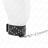 collier 65 cm avec laisse avec clous argentés modèle 3 réglable 36-43 cm x 5 cm