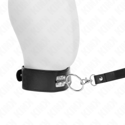 laisse cloutée 116 cm collier avec sangle en cuir 50 x 5 cm