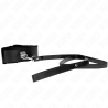collier avec laisse 116 cm avec clous argentés modèle 4 noir ajustable 40-48 cm x 6 cm
