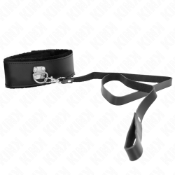 collier avec ceinture 116 cm avec bracelet en cuir noir ajustable 40-48 cm x 6 cm