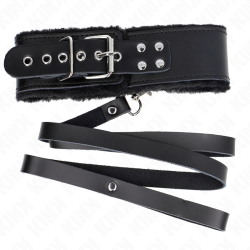 collier avec ceinture 116 cm avec bracelet en cuir noir ajustable 40-48 cm x 6 cm