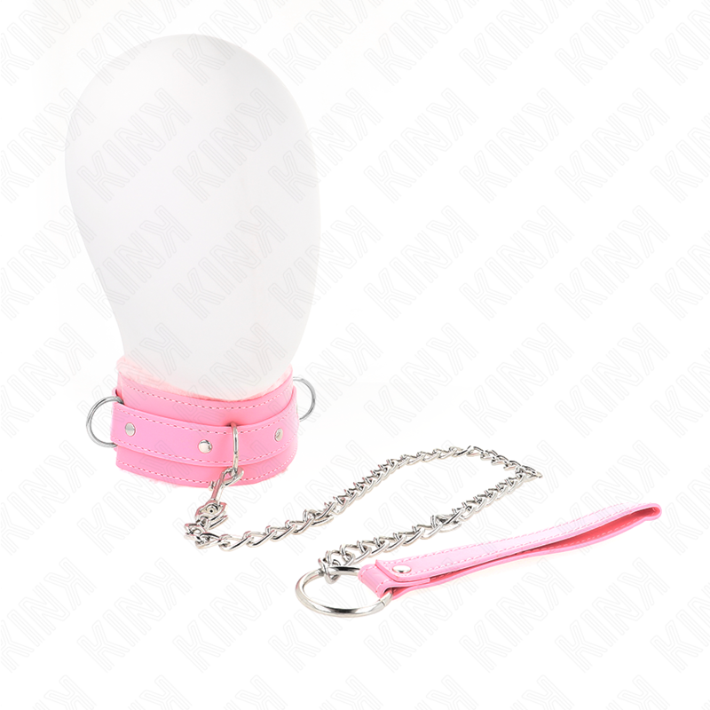 collier avec laisse 65 cm avec restrictions rose 36-42 cm x 5,5 cm