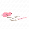 collier avec laisse 65 cm avec restrictions rose 36-42 cm x 5,5 cm