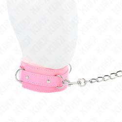 collier avec laisse 65 cm avec restrictions rose 36-42 cm x 5,5 cm