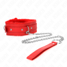collier avec laisse 65 cm avec restrictions rouge 36-42 cm x 5,5 cm