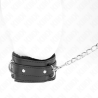 collier avec laisse 65 cm avec restrictions noir 36-42 cm x 5,5 cm