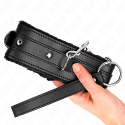 collier avec laisse 65 cm avec restrictions noir 36-42 cm x 5,5 cm