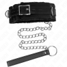 collier avec laisse 65 cm avec restrictions noir 36-42 cm x 5,5 cm