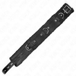 collier avec laisse 65 cm avec restrictions noir 36-42 cm x 5,5 cm