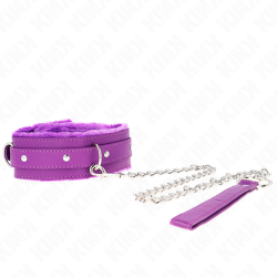 collier avec laisse 65 cm avec restrictions violet 36-42 cm x 5,5 cm