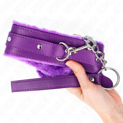 collier avec laisse 65 cm avec restrictions violet 36-42 cm x 5,5 cm
