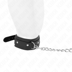 collier avec laisse 65 cm 1 anneau réglable 38-49 cm x 5 cm