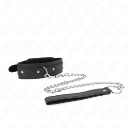 collier avec laisse 65 cm 1 anneau réglable 38-49 cm x 5 cm