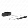 collier avec laisse 65 cm 3 anneaux modèle 1 réglable 38-49 cm x 5 cm