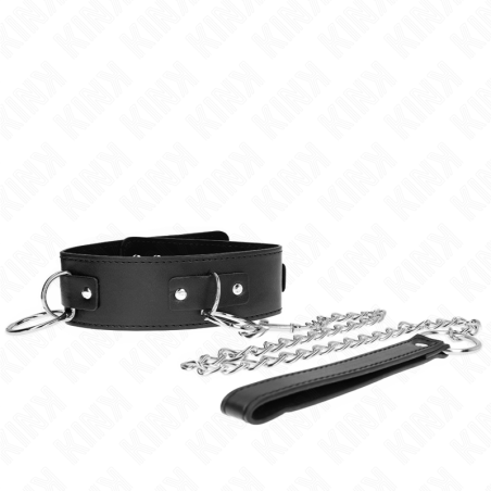 collier avec laisse 65 cm 3 anneaux modèle 2 réglable 36-43 cm x 5 cm