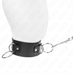 collier avec laisse 65 cm 3 anneaux modèle 2 réglable 36-43 cm x 5 cm