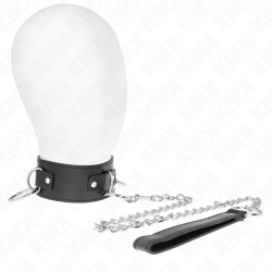 collier avec laisse 65 cm 3 anneaux modèle 2 réglable 36-43 cm x 5 cm