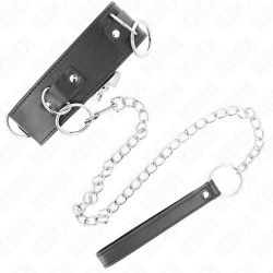 collier avec laisse 65 cm 3 anneaux modèle 2 réglable 36-43 cm x 5 cm