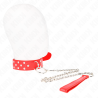 collier rivet anneau avec ceinture 65 cm rouge ajustable 36-50 cm x 3,8 cm