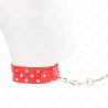 collier rivet anneau avec ceinture 65 cm rouge ajustable 36-50 cm x 3,8 cm