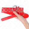 collier rivet anneau avec ceinture 65 cm rouge ajustable 36-50 cm x 3,8 cm